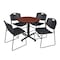 Kobe Kobe Round Table & Chair Set, Wood, Metal, Polypropylene Top TKB30RNDCH44BK - alternate 1